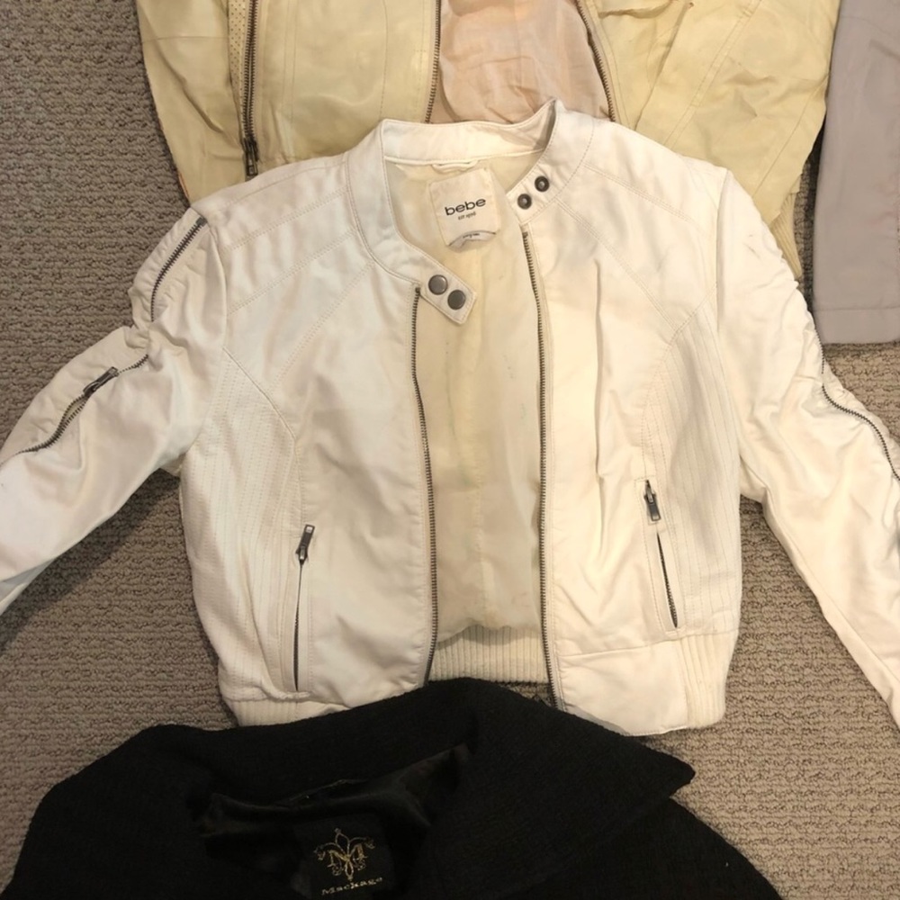 White leather Bebe jacket